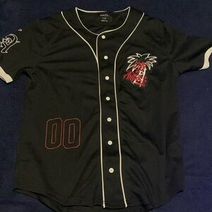 Red and black Los Angeles city of angels jersey